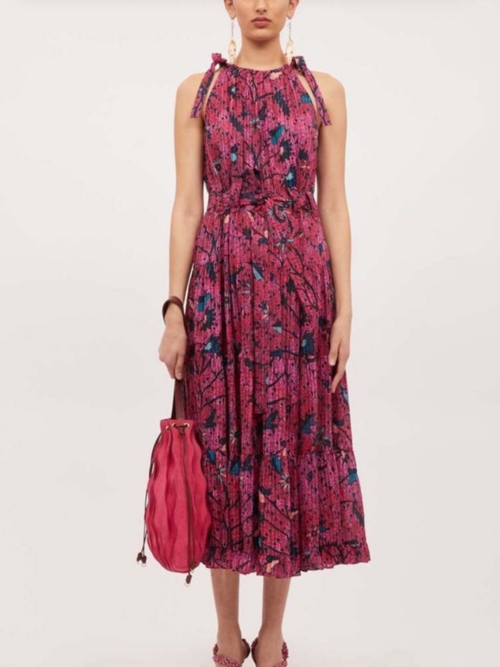 Ulla Johnson Mariam Dress Snapdragon Wedding Guest Size 0 XS Halter Batik Flowy